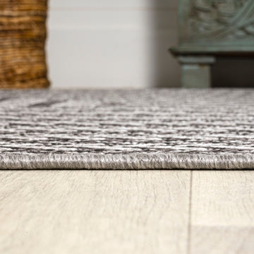 Chevron Modern Concentric Squares Indoor/outdoor Area Rug